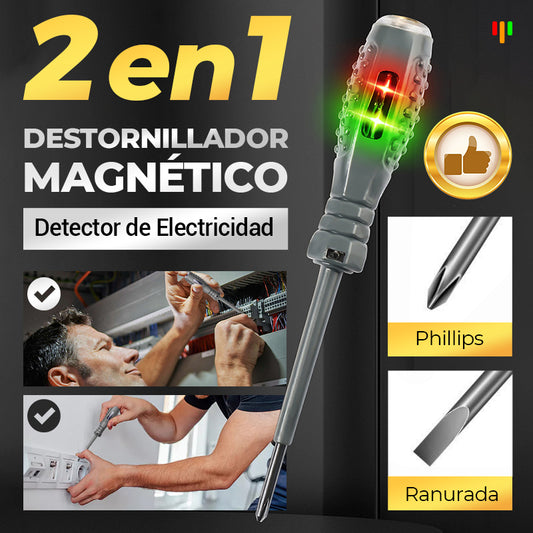 🔥Destornillador magnético de alto torque 2 en 1 con detector de electricidad