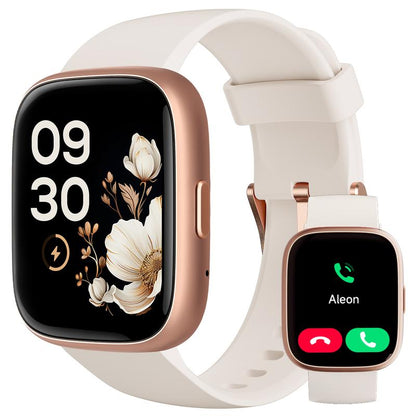 Smartklocka för kvinnor och män, fitnessklocka med samtalsfunktion, fitnessklocka med sömnfunktion/100 sporter/IP68 vattentät stegräknare