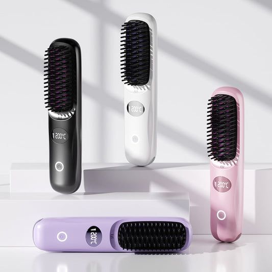 💖SISTA DAGEN 52 % RABATT💖2-i-1 plattång och sladdlös hårplattång med LED-display