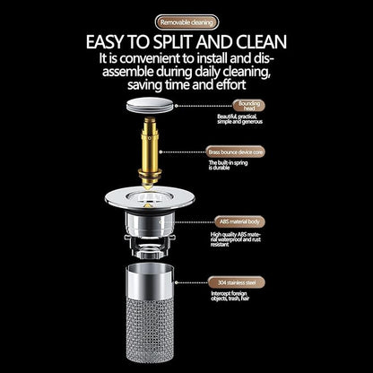 🔥50% RABATT NU! Pop-up avloppsfilter för vask, stoppar stopp snabbt & enkelt 🚰✅💥🧼