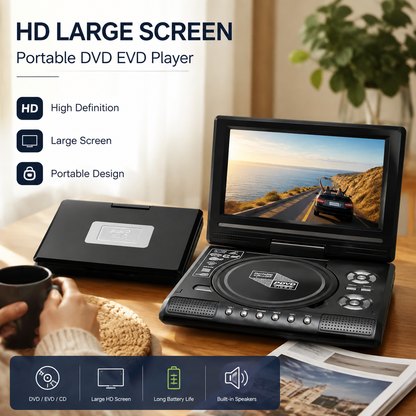 ⏰🎉 BEGRÄNSAT ERBJUDANDE – 50% RABATT! 🎉📺 7,8" HD Portabel DVD/EVD‑spelare – Stor skärm, uppladdningsbar & kompatibel med DVD/CD/USB/SD – Perfekt för hem & resor🎬✨
