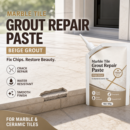 🛒50% RABATT NU! 🧷Beige fogreparationspasta för marmorplattor – Enkel reparation av kakelfogar ✨