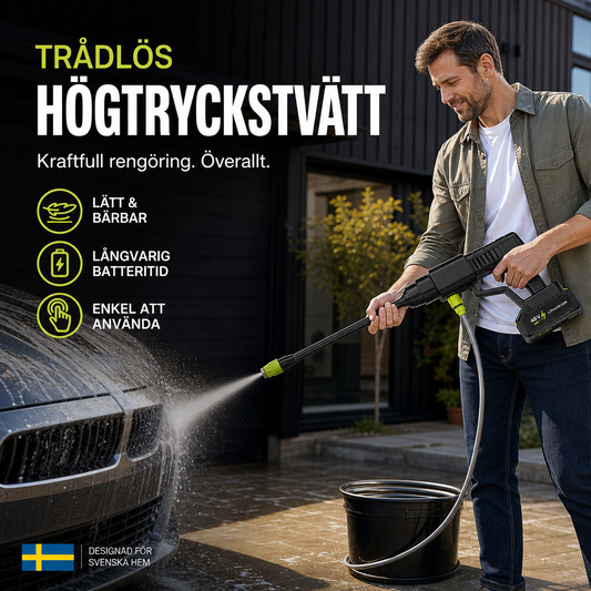 Bärbar sladdlös högtryckstvättpistol 💦