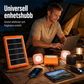 🔥50% RABATT NU!💥☀️Bärbart solenergisystem🔋4W solpanel, 2400mAh batteri, med LED-lampor🛡️