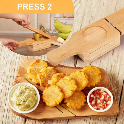 🔥50% RABATT NU! 🍌 2‑i‑1 träpress för matbananer, enkel pressning för perfekta tostones ✨