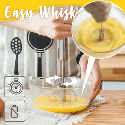 🛒50% RABATT NU! 🌟Semiautomatisk visp i rostfritt stål – Enkel att använda för grädde, äggsmet och bakning 🧁✨