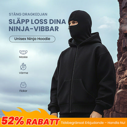 Ninja-hoodie med dragkedja för män och kvinnor