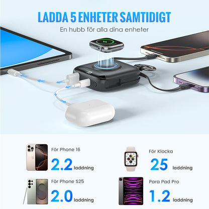 Bärbar magnetisk snabbladdningsbar powerbank
