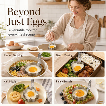 🔥50% RABATT NU!🥚Äggform i 304 rostfritt stål – roliga former, läcksäker botten och lätt att lossa ägget🍳✨
