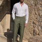 Pantalones casuales rectos de color liso para hombre