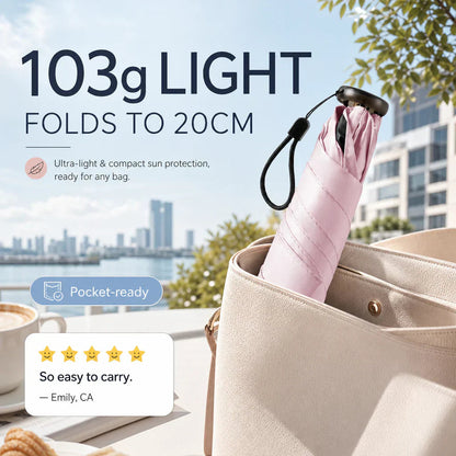 🛒50% RABATT NU! ☔Ultralätt sol‑ och regnskydd – Säg adjö till skrymmande paraplyer, perfekt för dig som är på språng ✨