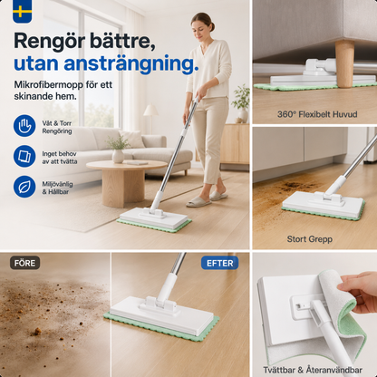 🔥Sista dagen med rea – 50 % RABATT🔥Engångsdammoppa med 4 återanvändbara dukar🧹