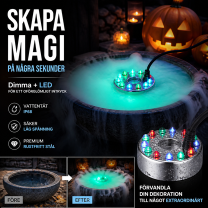 🛒 50% RABATT NU! 💧 Akvarium dimgenerator med LED-ljus – perfekt för stenlandskap & vattenfunktioner 🐠✨