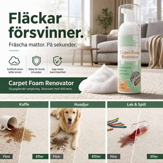 🧼 50 % RABATT NU! ✨ Vattenfri Skumrengöring för Mattor – Enkel Fläckborttagning Utan Blötläggning 🧽