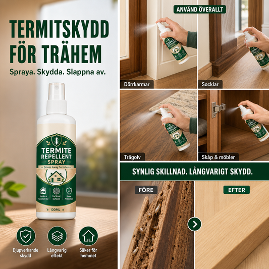 🛒 50% RABATT NU!  Träskyddsspray mot trägnagare – passar för flera träytor, långvarigt skydd ✨