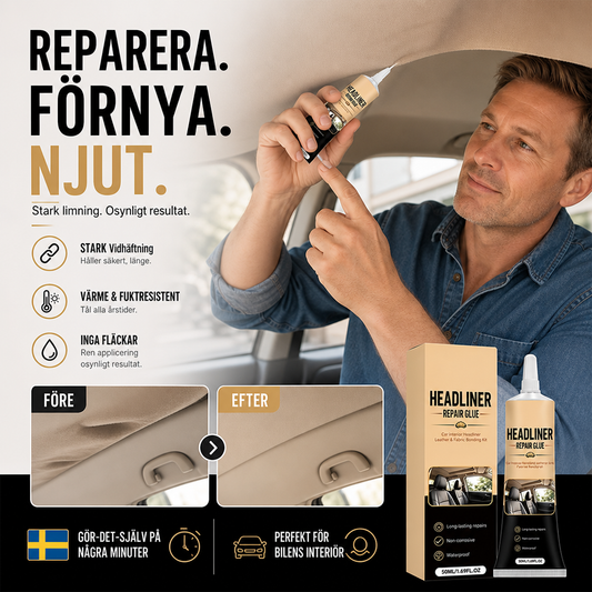 🔥 50 % RABATT! 🚗 Reparationslim för biltak – laga sprickor och skador enkelt utan dyrt byte av innertak ✨