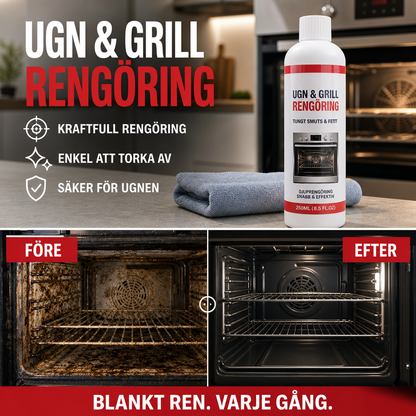 🔥50% RABATT NU🍳💥 Kraftfull ugn- och grillrengörare 100ml Snabbverkande avfettning, löser bränd fett och envisa matfläckar i köket på kort tid
