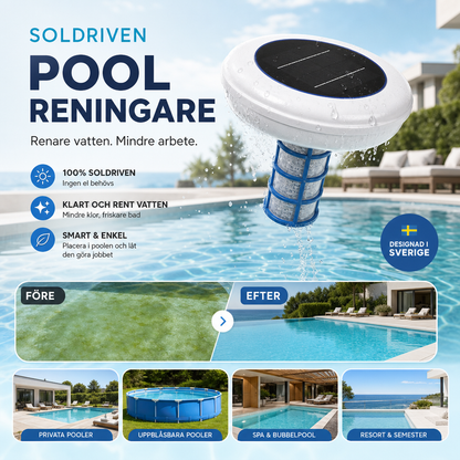 🏊 50% RABATT NU! ☀️ Solenergidriven Pooljonisator – Bästsäljare! Kristallklart Vatten Utan Kemi – Perfekt för Badpoolen 🌊