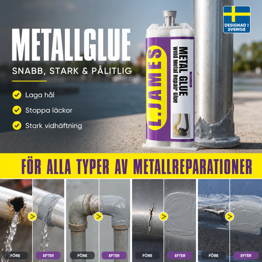 🛠️ 50% RABATT NU! Metalllim – svetslim för metallreparation – höghållfast epoxi – ersätter svetsning – vattentätt, korrosionsbeständigt & bearbetningsbart – perfekt för avgasrör, dörrar och metallrör 🔧✨