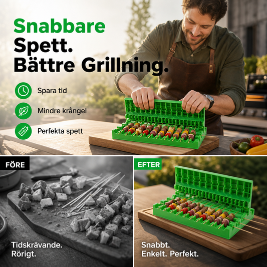 🔥50% RABATT NU🍢 Multifunktionell kebabspettverktyg Snabb och enkel att trä på kött och grönsaker jämnt, sparar tid vid grillning, säker design, perfekt för sommargrill hemma och utomhusgrillningar✨