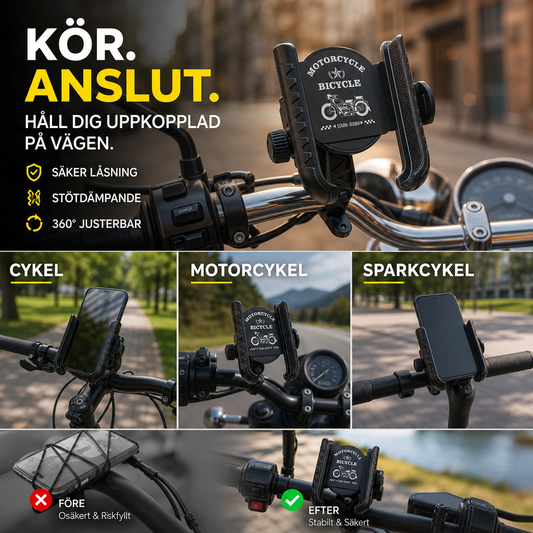 🛒 50% RABATT NU! 🚲 Snabbfäste för cykeltelefon med säkert lås – Stabil montering & enkel användning – Perfekt för cykling och utomhusaktiviteter 🛵