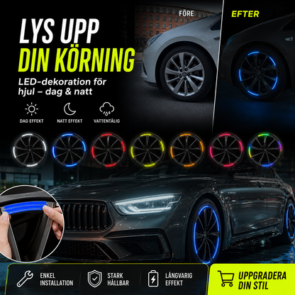 🛒 50% RABATT NU! 🚗 Reflekterande klistermärken för bilfälgar – Ökad nattsäkerhet, Köp 2 för framhjul, Köp 4 för hela bilen ✨💥