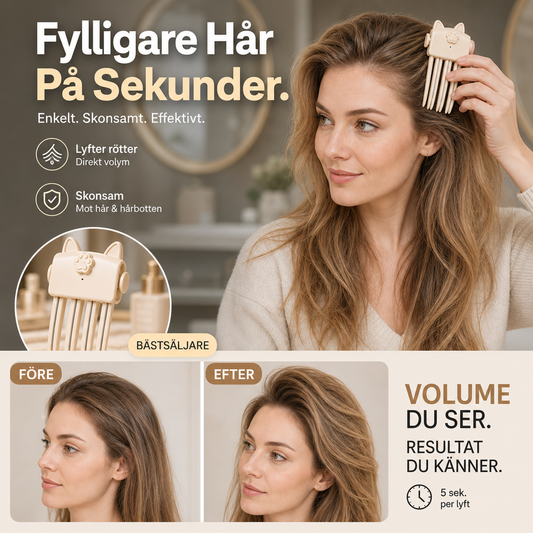 🛒 50% RABATT NU! 💇 Över 50 000 sålda volymklämma – Skapar frisyrvolym, enkel att använda för vardagliga frisyrer ✨