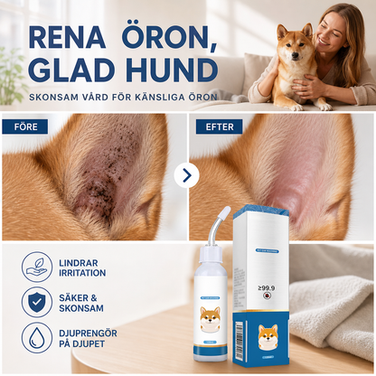 🐾 Klåda och dålig lukt från husdjurets öron? Skonsam öronrengöring för en fräschare känsla 🐶