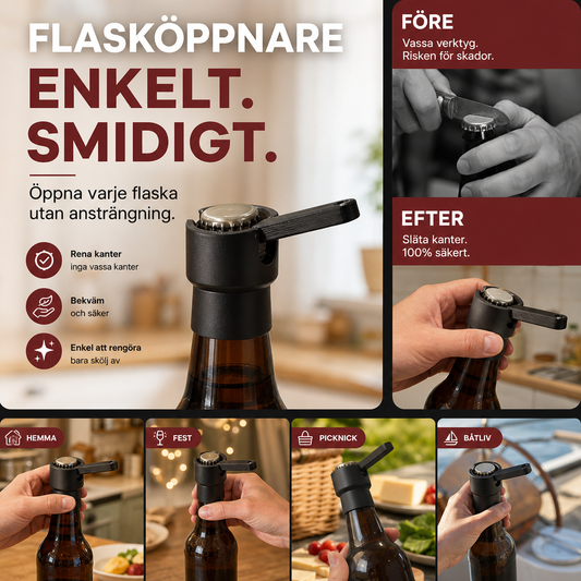 🛒🔥 50% RABATT NU! 🍾 Smidig flasköppnare med hävstång – Lättanvänd för hemmabruk och fest 🥂