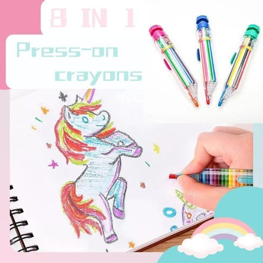 🔥🎄🖍️50% RABATT NU!✨8-i-1 krita med 8 färger för kreativa projekt🎨