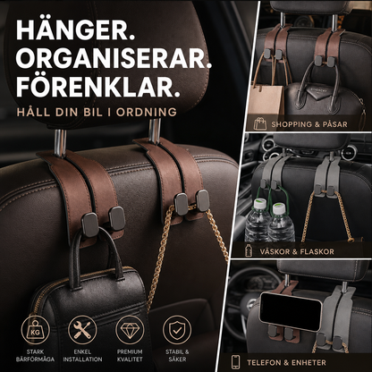 ⏳50 % rabatt under en begränsad tid⏰Förvaringskrok för bilbarnstolens ryggstöd – dubbelkrok för smidig förvaring🚗🛍️