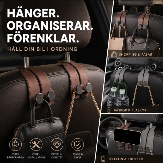 ⏳50 % rabatt under en begränsad tid⏰Förvaringskrok för bilbarnstolens ryggstöd – dubbelkrok för smidig förvaring🚗🛍️