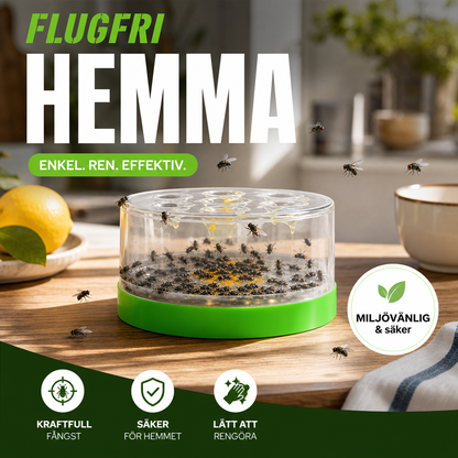 🛒 50% RABATT NU!  Kemikaliefri återanvändbar flugfälla – Ingen el behövs, säker för barn & husdjur, lätttömbar – Perfekt för Hem, Trädgård, Stall & Utomhus 🌿