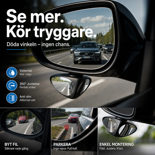 ✨ Dubbla vidvinkelspeglar för bil – 360° justerbar sikt och enklare parkering 🚗