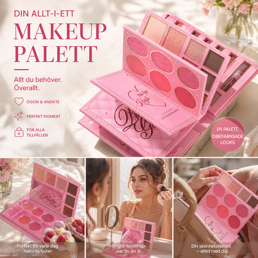 🛒🌹 50% RABATT NU!! 🌹 Allt-i-ett Sminkpalett Bokset – Många nyanser för vardag och festlig sminkning 💄