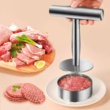 🍔 50% RABATT NU! Köttfärspress i 304 rostfritt stål, non‑stick för perfekta hamburgare 🥩✨