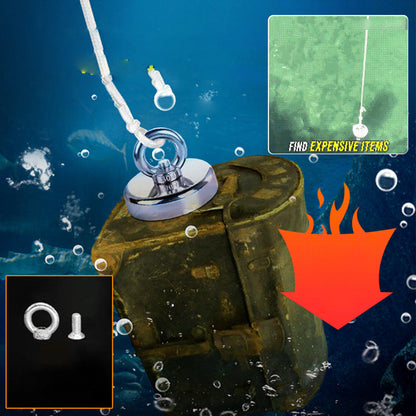 🛒 50% RABATT NU! 🧲 Magnetisk bärgningsmagnet för djupt vatten – Hög dragkraft, robust konstruktion för att fiska upp metallföremål under vattnet 🌊✨