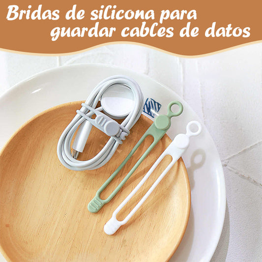 Bridas De Silicona Para Guardar Cables De Datos