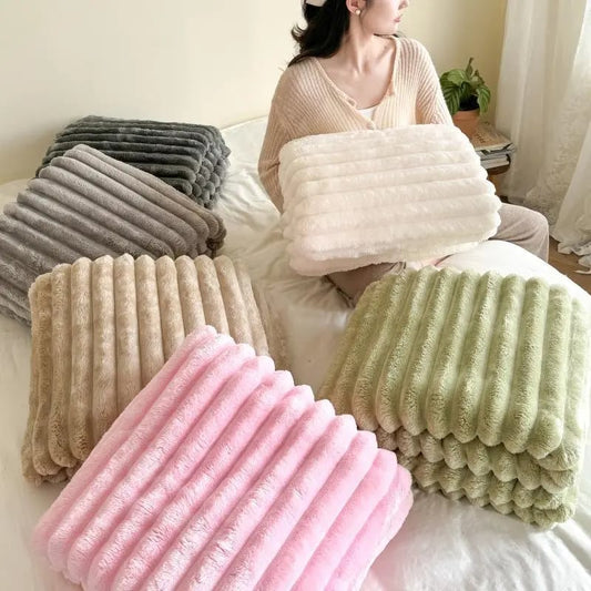 Tjock kaninplush & mjölkvelourtäcke🫧Svep in dig i ultimat komfort