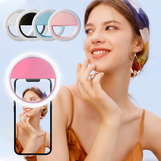 Clip-on selfie-ringljus för smartphone