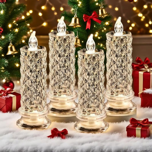 Set med 4 LED-kristalljus