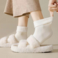 Tjocka, varma, enfärgade halvlånga strumpor för kvinnor