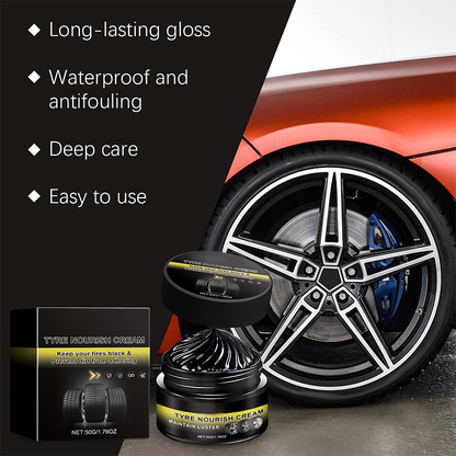 🔥50% RABATT NU!🚗Däckvax – återställer svart glans, skyddar och stöter bort smuts✨