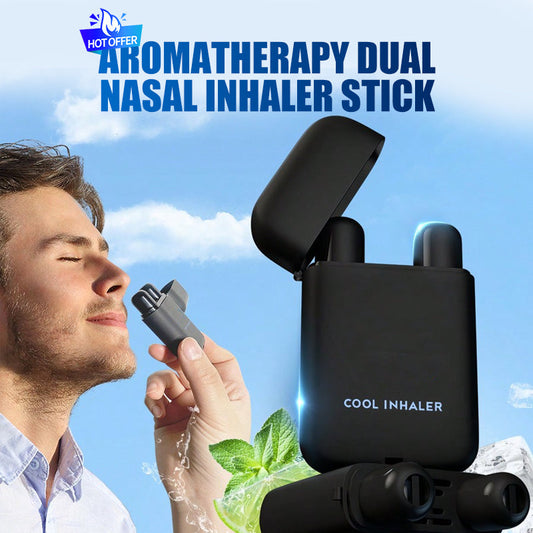 🔥Köp2 få 1 gratis🔥Aromaterapi Dubbel Näsinhalator Stick❄️ Väcker dig omedelbart med ett djupt andetag, ökar ditt fokus till max 🚀 och eliminerar dåsighet på några sekunder