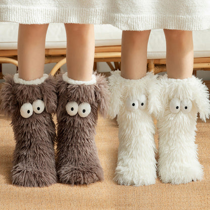 🧦🔥SISTA DAGEN! 50 % RABATT NU! 💥Dam plysch‑toffelstrumpor – Tjock fleecefodrade halkfria golvstrumpor, perfekta för hemmabruk på vintern ✨