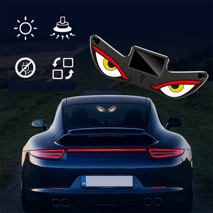 Solcellsdriven LED-varningslampa i form av djävulens ögon för bilar