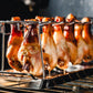 🛒50% RABATT NU! 🍗Rostställ för kycklingklubbor i rostfritt stål – Hopfällbart med 14 platser, perfekt för grill och ugn 🍖✨