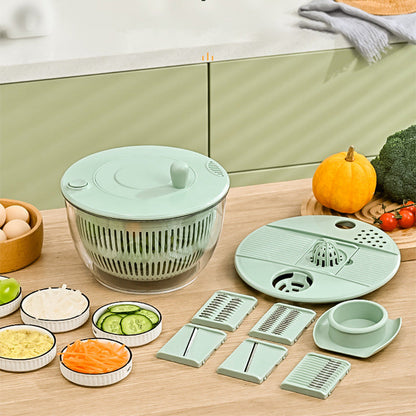 🛒50% RABATT NU! 🥗9‑i‑1 mångsidig salladssnurra med stor kapacitet och skärfunktion – Torkar, skivar och river grönsaker, smidig kökshjälpare ✨