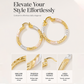 💫 50% RABATT! ✨ Eleganta tvinnade hoop-örhängen för damer – Slimmade & lätta – Guldpläterade, tidlös design – perfekta för vardag eller fest – smidiga att bära hela dagen 💛