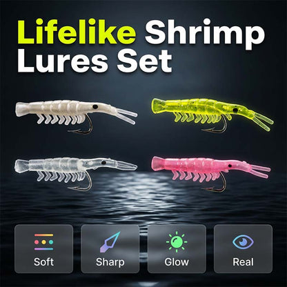🦐 50 st verklighetstrogna räkbete – Med krokar | SPARA 50% idag!